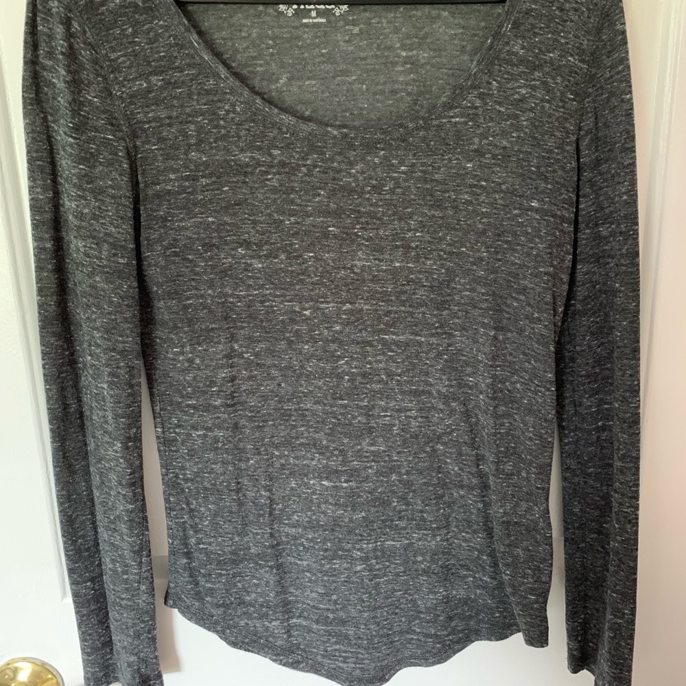 grey long sleeve top